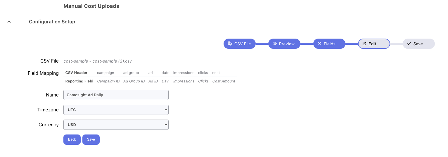 Finalize Settings