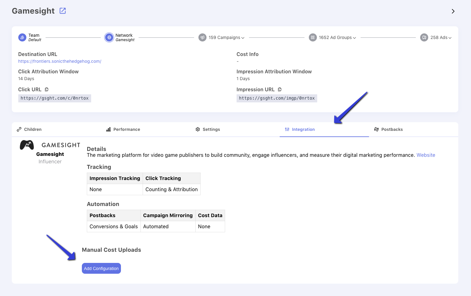 Manual Cost Upload Configuration