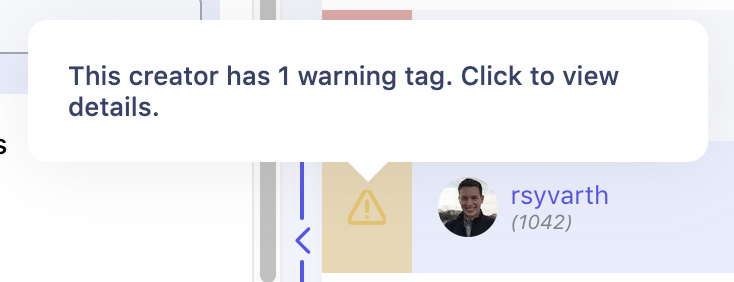 You can access more details about the warning by clicking on the notification